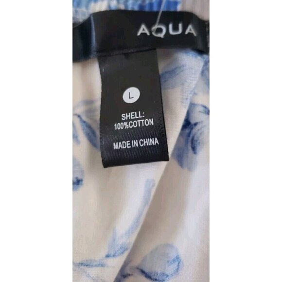 AQUA CLOTHING PRINTED BLUE BACK BUTTON TIE CROPPED TANK TOP SZ LARGE - Picture 5 of 5